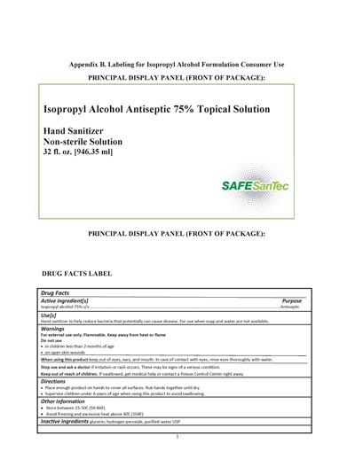 946.35 mL Label (Safesantec Label 32oz Front And Back (1))